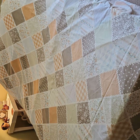 Full/Queen Flat Sheet - Patchwork design vtg 1970’s - Picture 2 of 4